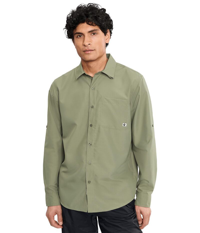 マーモット メンズ トップス シャツ Marmot AirExchange SolarShield Long Sleeve Shirt Olive Grove オリーブ