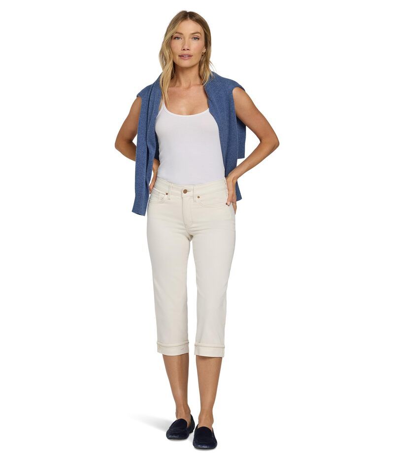 エヌワイディージェイ レディース ボトムス デニムパンツ ヴィンテージーンズ NYDJ Marilyn Crop Cuff Jeans in Vintage White ホワイト