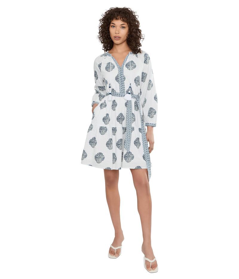 トッミーバハマ レディース トップス ワンピース Tommy Bahama Mosaic Shores Long Sleeve Short Dress White ホワイト トッミーバハマ レディース トップス ワンピース Tommy Bahama Mosaic Shores Long Sleeve Short Dress White ホワイト