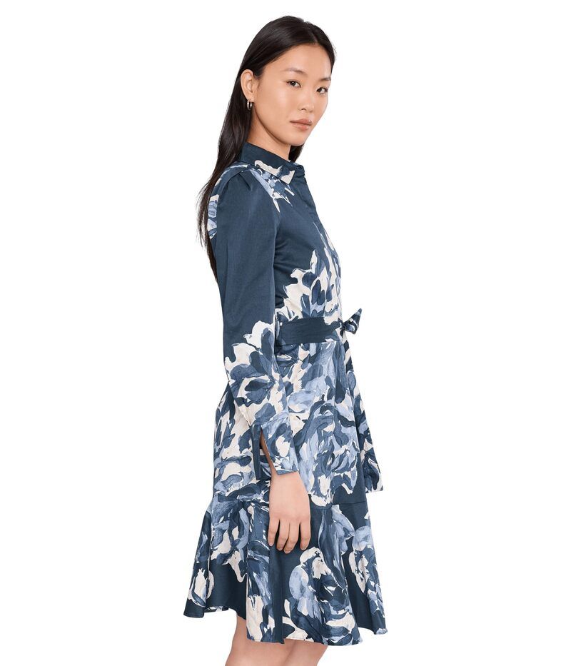 カルバンクライン レディース トップス ワンピース A ライン フラワー柄 コットン フラワー Calvin Klein Long Sleeve Floral Cotton Aline Vintage Indigo インディゴ カルバンクライン レディース トップス ワンピース A ライン フラワー柄 コットン フラワー Calvin Klein Long Sleeve Floral Cotton Aline Vintage Indigo インディゴ