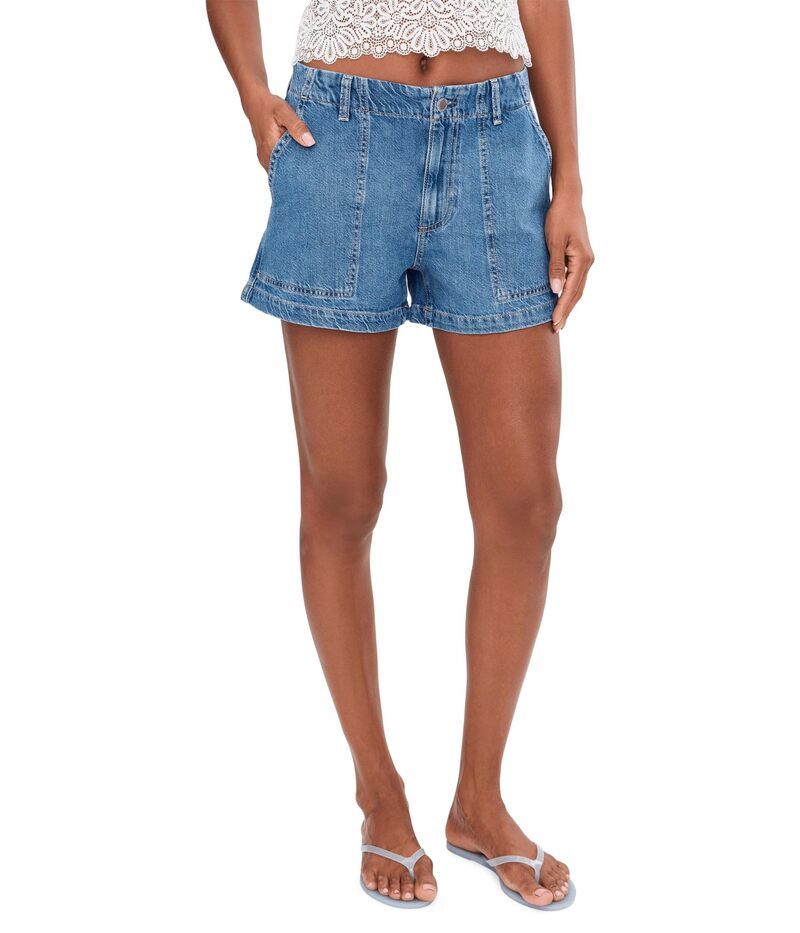 エージージーンズ レディース ボトムス デニムパンツ ショートパンツ AG Jeans Analeigh MidRise Utility Shorts Mountain Gold Mountain ゴールド