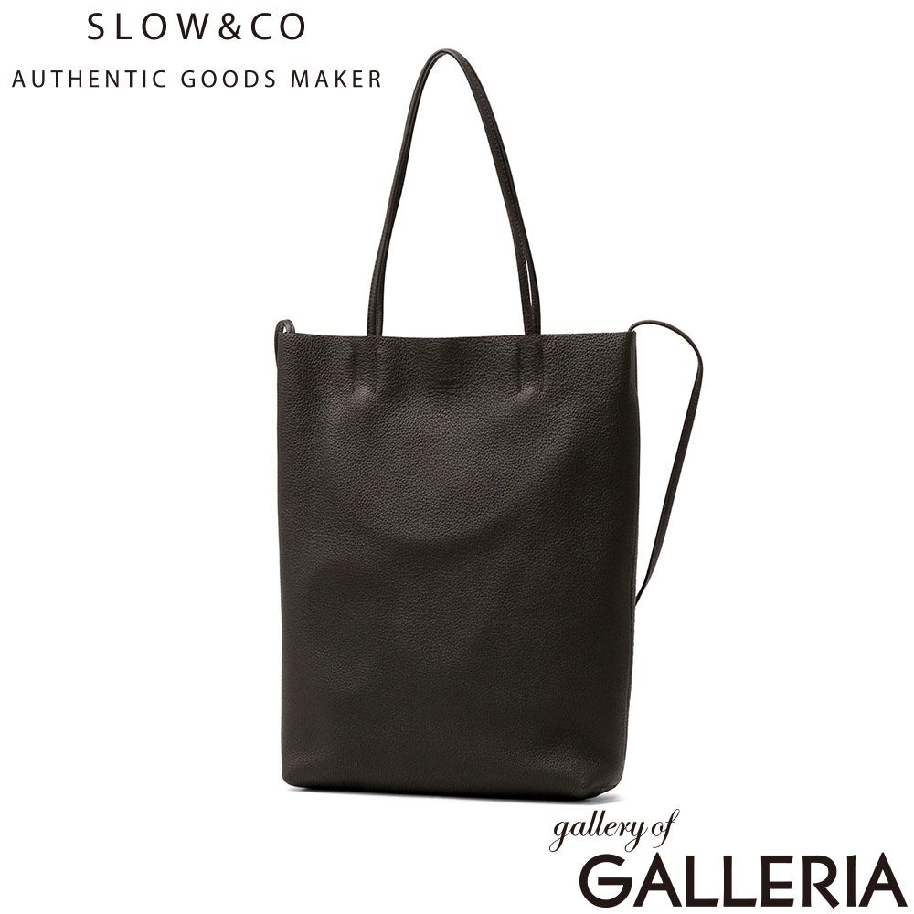 SLOW トートバッグ 大きめ A4 スロウ バッグ トート 通勤 2WAY レザー ショルダー 軽量 日本製 ブランド Shrink Utility Tote Bag M 858S57R BLACK