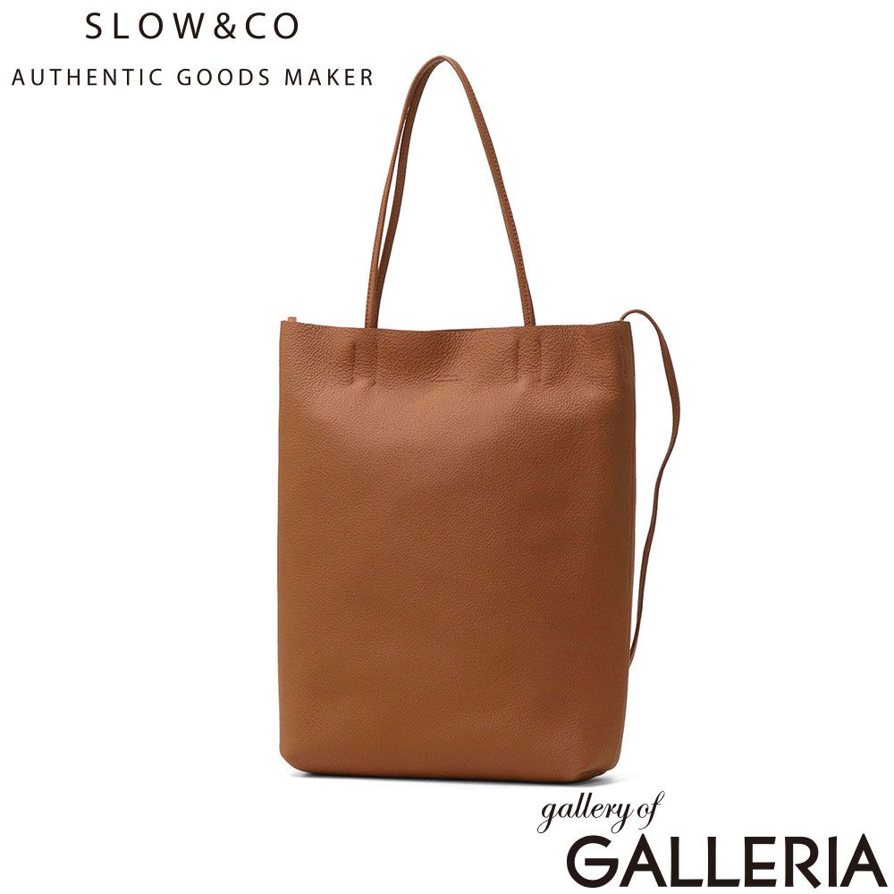 SLOW トートバッグ 大きめ A4 スロウ バッグ トート 通勤 2WAY レザー ショルダー 軽量 日本製 ブランド Shrink Utility Tote Bag M 858S57R REDBROWN
