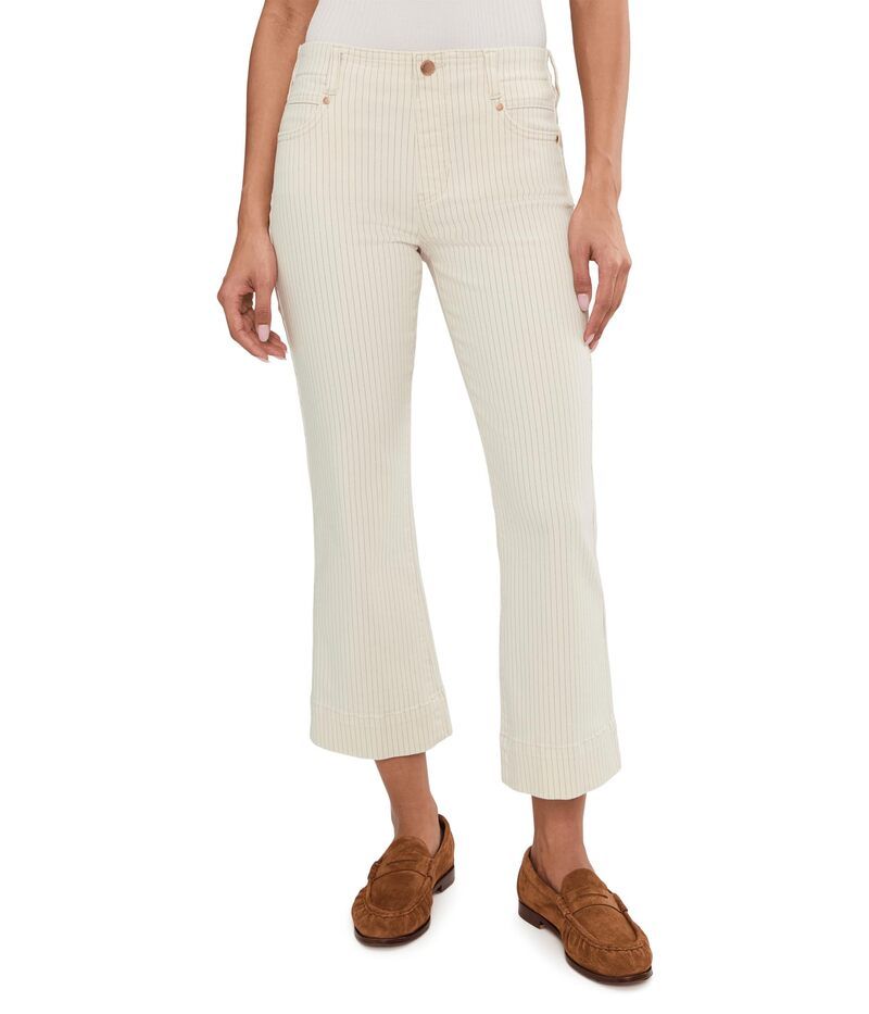 リヴァプール ロサンゼルス レディース ボトムス デニムパンツ ジーンズ Liverpoolos Angeles MidRise Gia Glider Crop Flare Jeans With Wide Hem 27 Inseam Nautical Stri