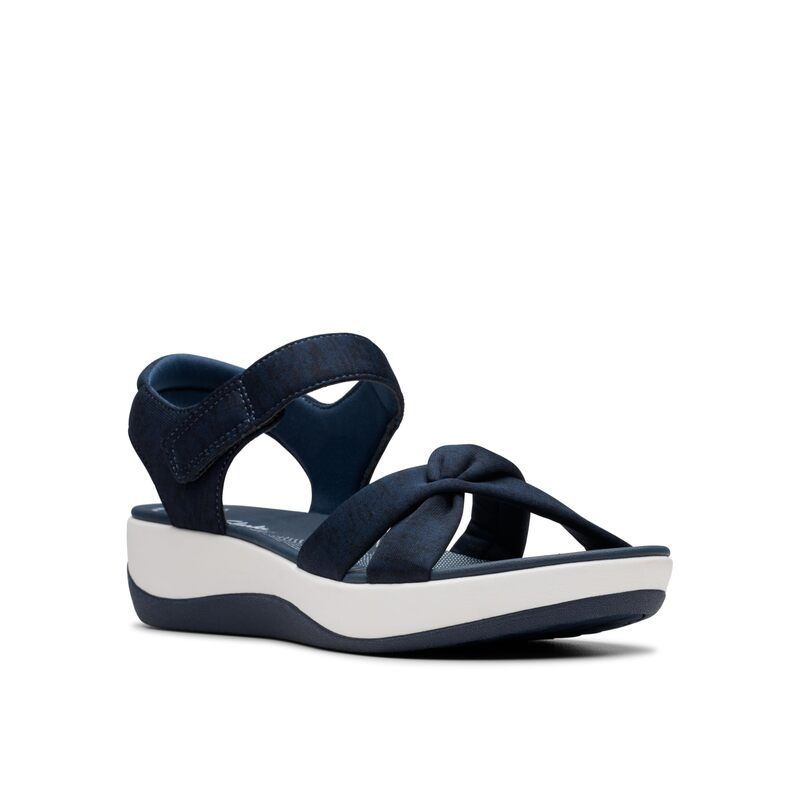 クラークス レディース シューズ サンダル Clarks Arla Daisy Navy Textile ネイビー