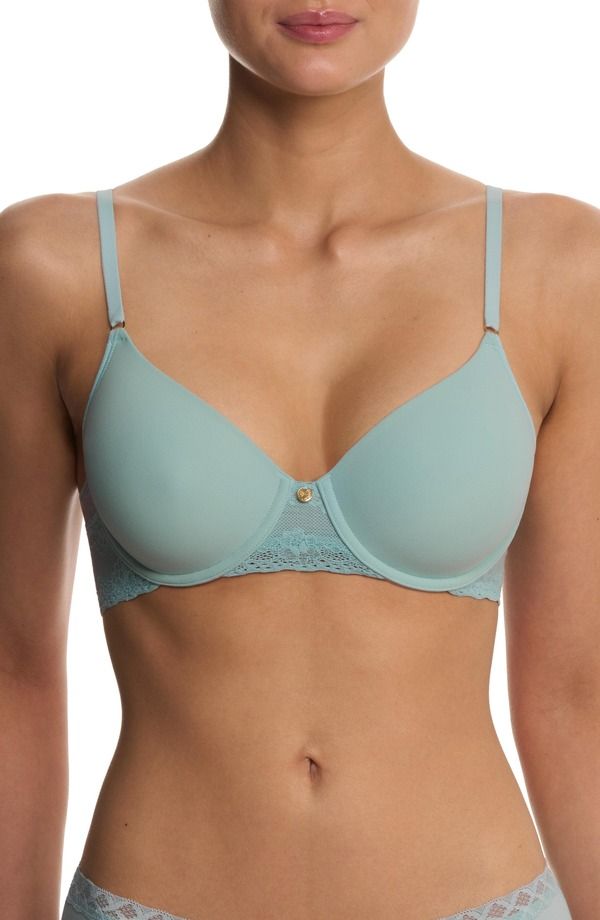 ナトリ レディース トップス Tシャツ Natori Bliss Perfection Comfort Underwire TShirt Bra Blue Meadow ブルー