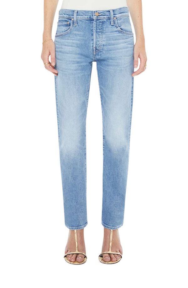 マザー レディース ボトムス デニムパンツ ストレート ジーンズ MOTHER Hiker Hover Mid Rise Slim Straight Leg Jeans Baubles And Trinkets