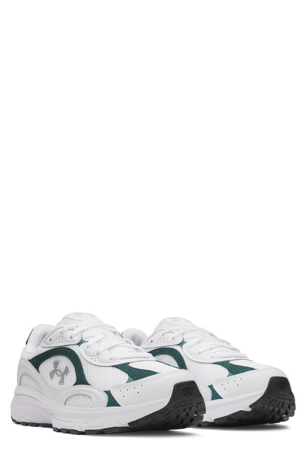 アンダーアーマー メンズ シューズ スニーカー Under Armour UA Tech Runner Sneaker White Arden Green Silver ホワイト