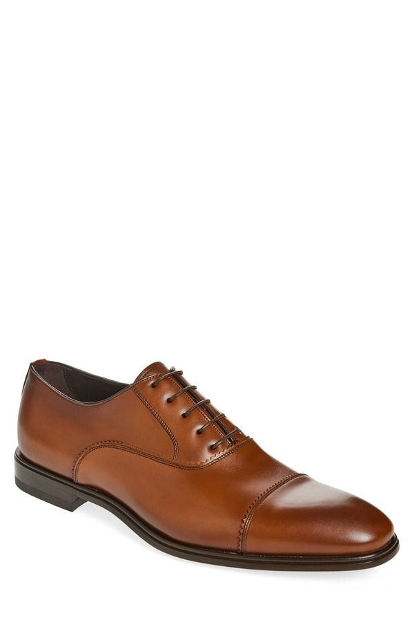 フェラガモ メンズ シューズ オックスフォード キャップ FERRAGAMO Boston Cap Toe Oxford Brown ブラウン