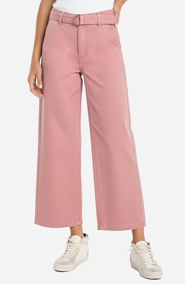 リヴァプール ロサンゼルス レディース ボトムス デニムパンツ ワイドレッグ ハイウエスト アンクル ジーンズ Liverpoolos Angelestride Belted High Waist Ankle Wide Leg Jeans Misty Blus