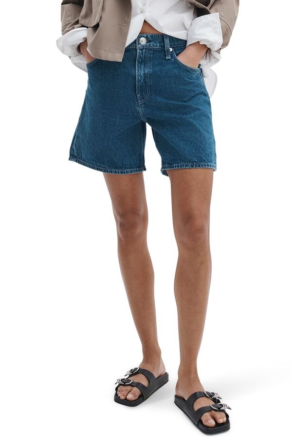 ラグアンドボーン レディース ボトムス デニムパンツ リラックスフィット ハイウエスト ショートパンツ rag bone Kaia High Waist Relaxed Fit Denim Shorts Cornflower デニム