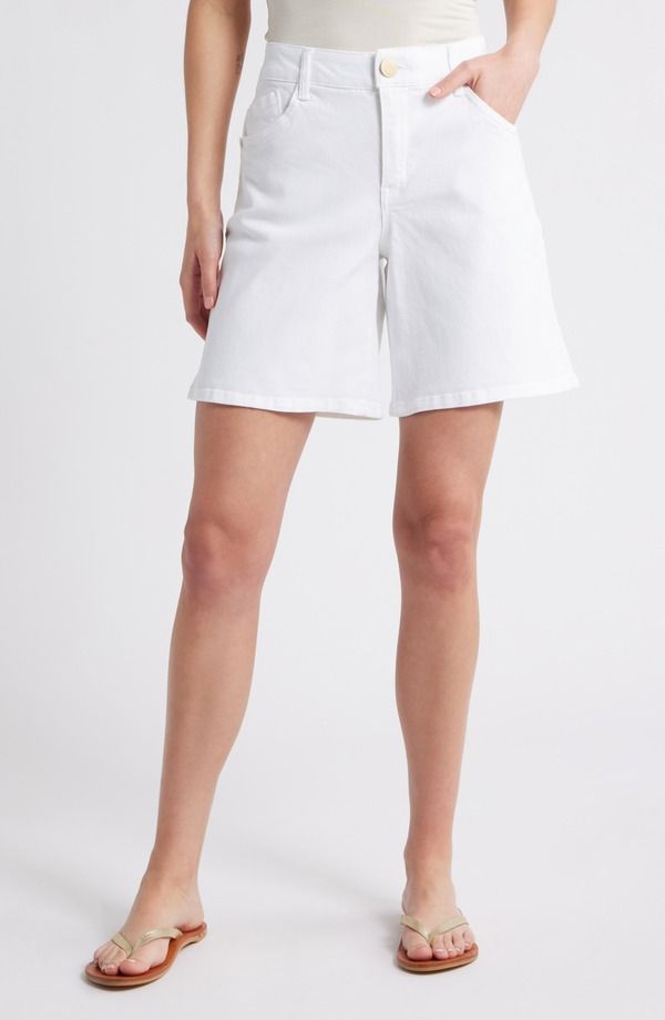 ウィットウィズダム レディース ボトムス デニムパンツ ハイウエスト ショートパンツ Wit Wisdom High Waist Relaxedenim Shorts Optic White ホワイト