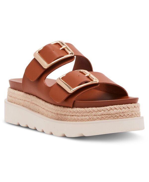 マッデンガール レディース シューズ サンダル プラットフォーム Madden Girl Mythiccal Platform Espadrille Footbed Sandals Dark Caramel