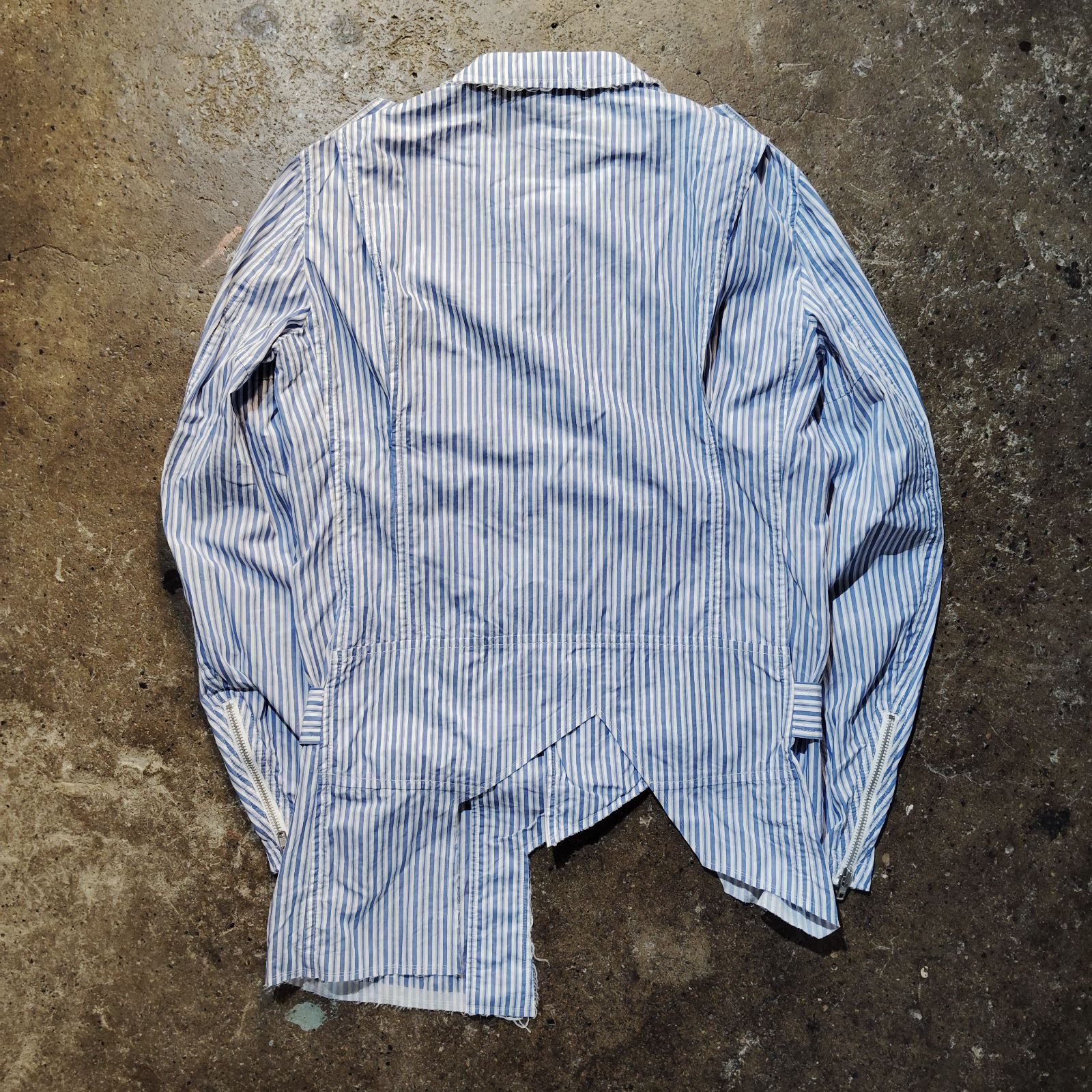 COMME des GARCONS HOMME PLUS 16ss ストライプ柄 カットオフ シャツ
