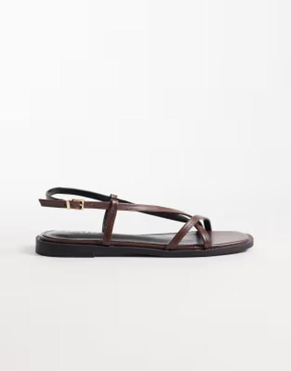レイド レディース シューズ サンダル RAID Aluna flat sandals Brown pu ブラウン
