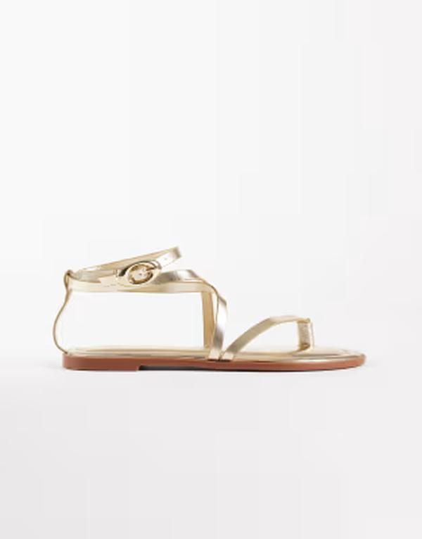 エイソス レディース シューズ サンダル ASOS DESIGN Felicity strappy sandals GOLD ゴールド