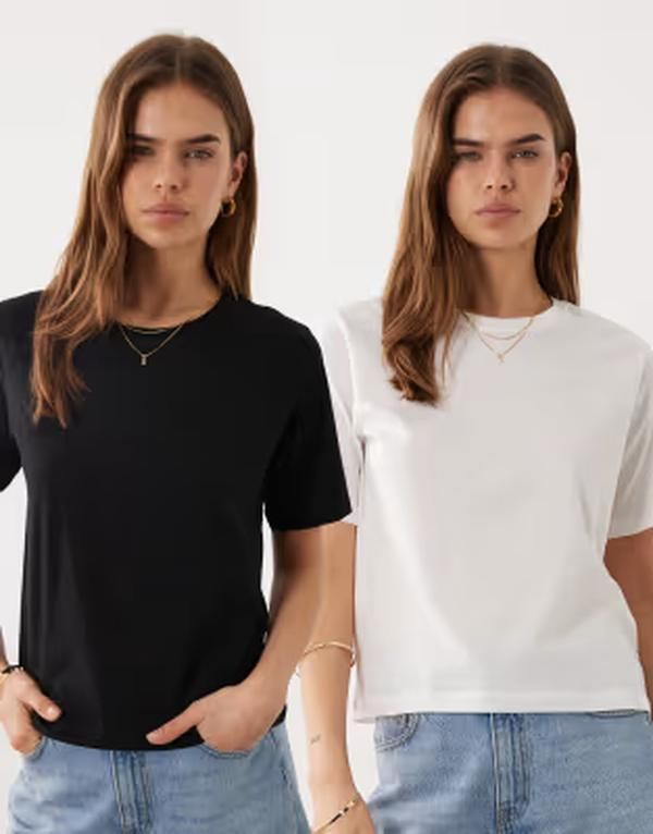 ジェイディーワイ レディース トップス Tシャツ JDY 2pack Tshirts White Black ホワイト