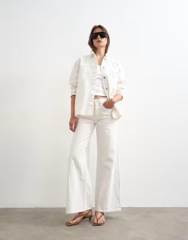 トップショップ レディース アウター ジャケット・ブルゾン デニム Topshop denim worker jacket in bone デニム