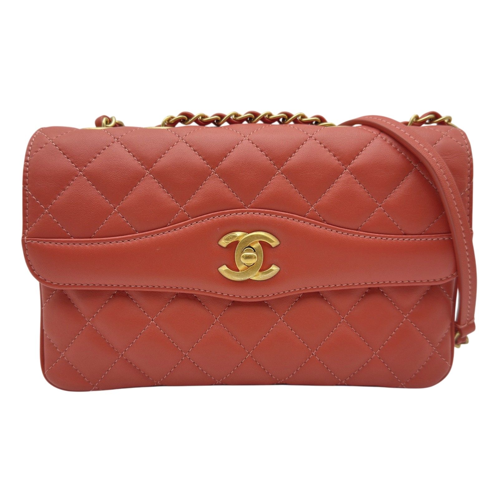 シャネル CHANEL マトラッセ スモールフラップバッグ A57028 25番台 マルーン ゴールド金具 ラムスキン レディース ショルダーバッグ