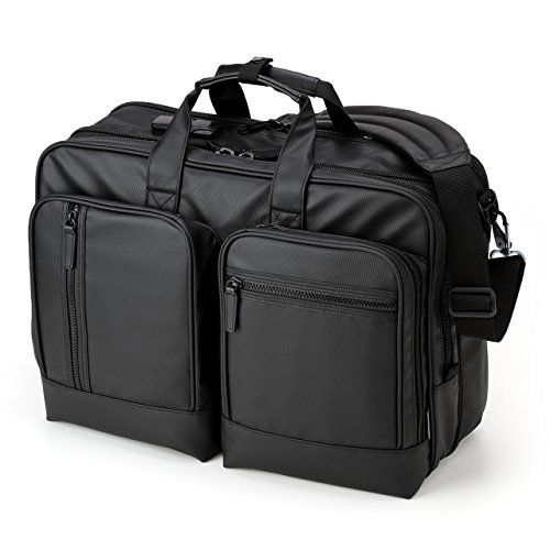 [サンワダイレクト] ビジネスバッグ 3WAY 耐水 大容量 31.8L マチ拡張 出張 2?3泊 15.6型ノートPC対応 1個 200-BAG065WP/ 59bc24b7