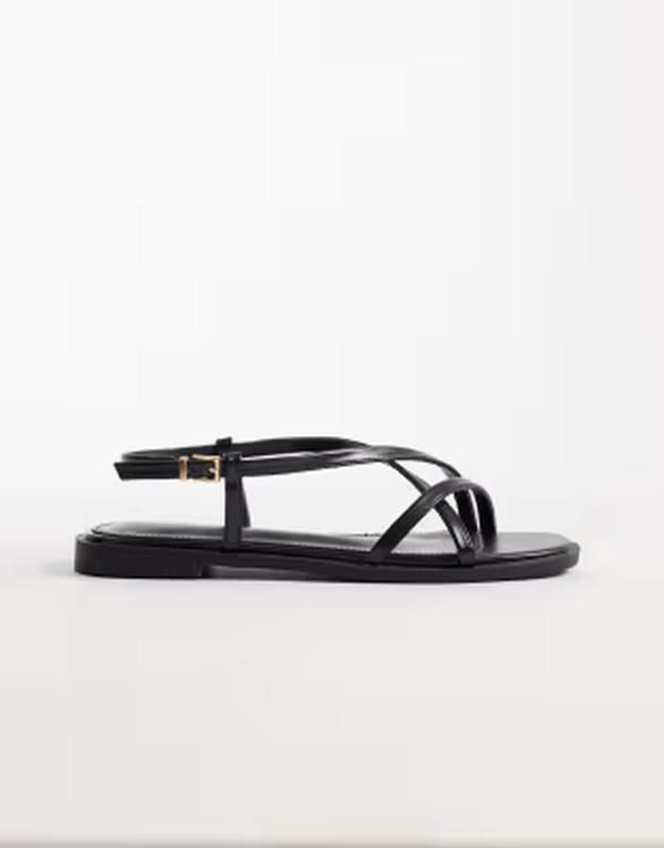レイド レディース シューズ サンダル RAID Aluna flat sandals BLACK PU ブラック