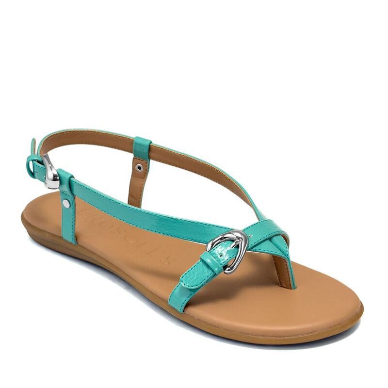 エアロソールズ レディース シューズ サンダル Aerosoles Iride Womens Thong Sandals With Buckle Accent Ice Green グリーン