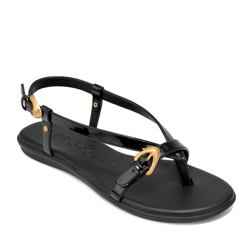 エアロソールズ レディース シューズ サンダル Aerosoles Iride Womens Thong Sandals With Buckle Accent Black ブラック