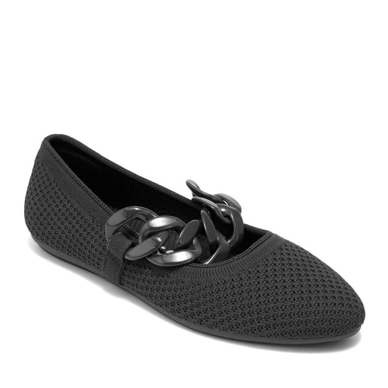 エアロソールズ レディース シューズ サンダル Aerosoles Alanisette WomenslipOn Flats With Chain Detail Black ブラック