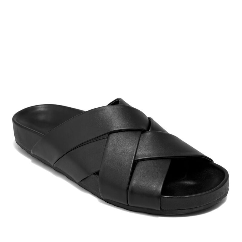 エアロソールズ レディース シューズ サンダル Aerosoles Lecco Womens Flat Footbed Slide Sandals Black ブラック