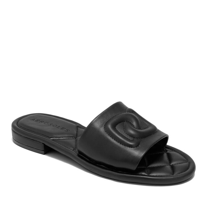 エアロソールズ レディース シューズ サンダル Aerosoles Jilda WomenslipOn Flat Slide Sandals Black ブラック