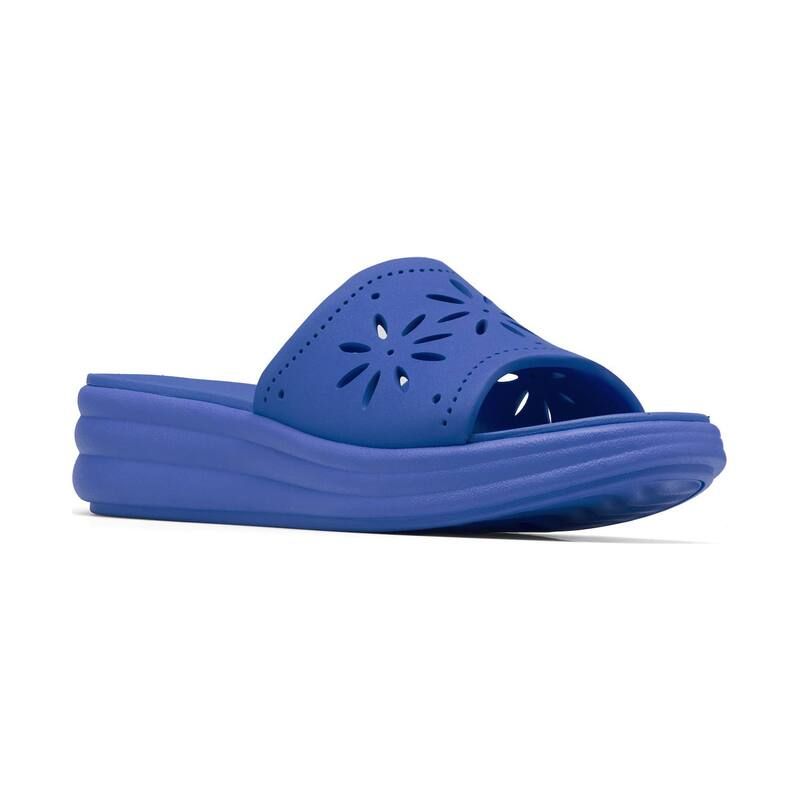 クラークス レディース シューズ サンダル フラワー柄 フラワー Clarks Cloudsteppers Drift Floral Womens Wedge Sandals Blue ブルー