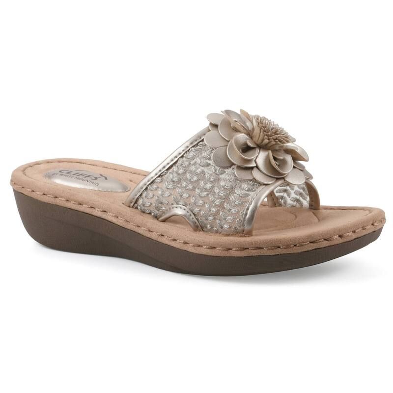 クリフバイホワイトマウンテン レディース シューズ サンダル フラワー柄 フラワー Cliffs by White Mountain Chill 2 Womens Floral Wedge Sandals Platino Fabric ホワイト