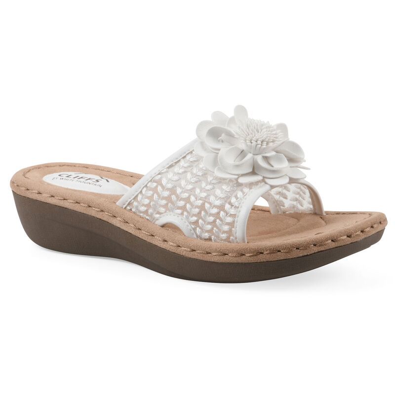 クリフバイホワイトマウンテン レディース シューズ サンダル フラワー柄 フラワー Cliffs by White Mountain Chill 2 Womens Floral Wedge Sandals White Fabric ホワイト