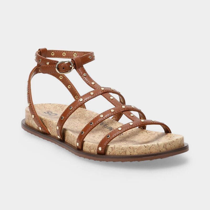 エスオー レディース シューズ サンダル レース SO Gladiator Womens LaceUp Sandals Brown ブラウン