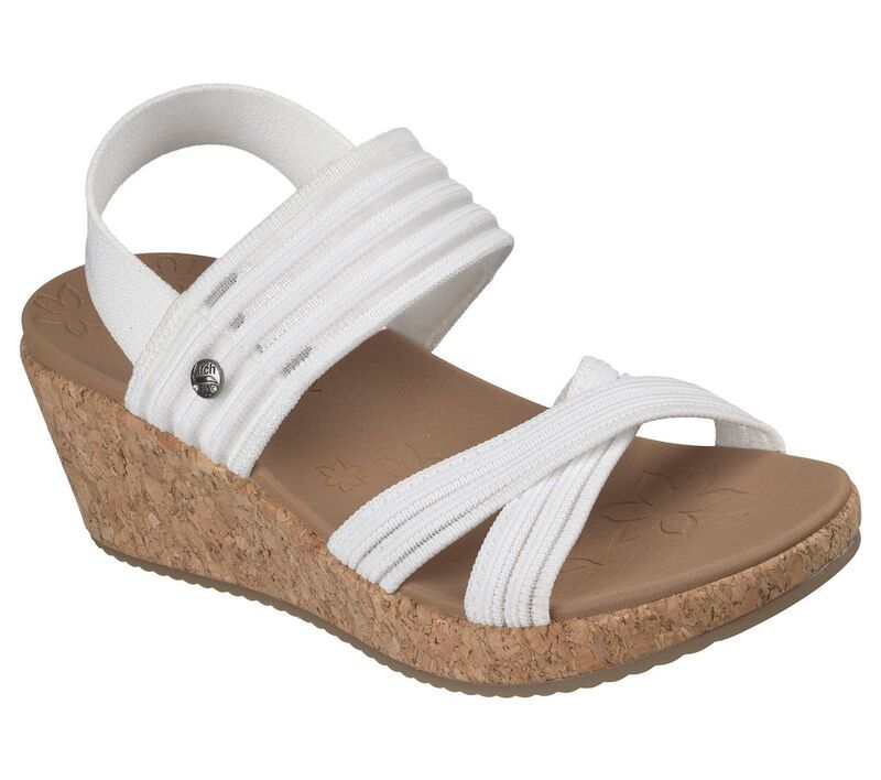 スケッチャーズ レディース シューズ サンダル Skechers Arch Fit Beverlee 20 Womens Wedge SlipOn Sandals White ホワイト