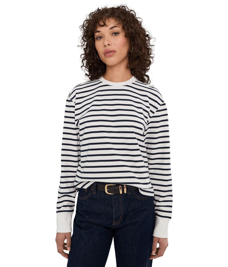 ジョーズジーンズ レディース トップス シャツ Joes Jeans The Long Sleeveasy Tee MilkNavy Strip ネイビー