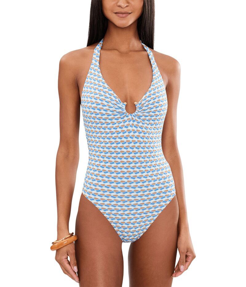 シーフォリー レディース 水着 上下セット ホルター Seafolly Mala Ring Front Halter OnePiece Powder Blue ブルー