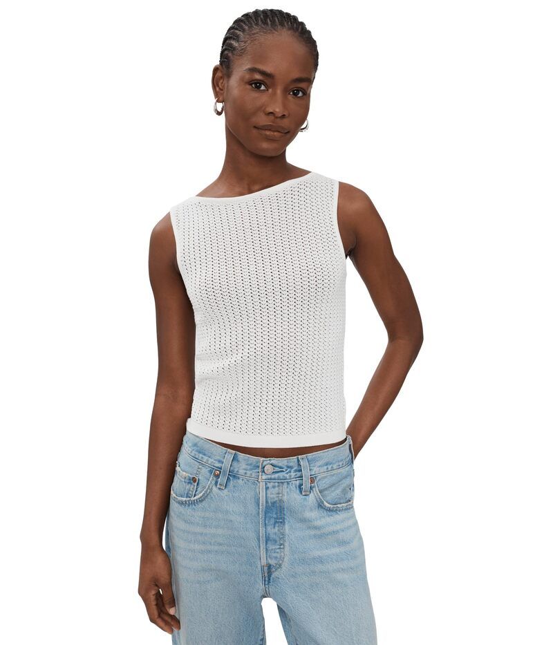 ジョーズジーンズ レディース トップス シャツ Joes Jeans The Crochet Boatneck Tank Ecru エクリュ