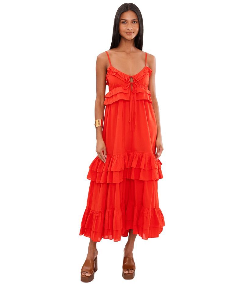ウミーユアムーム レディース トップス ワンピース マキシ Show Me Your Mumu Freya Maxi Dress Rouge Red Voile レッド