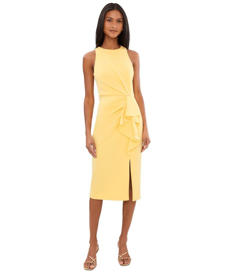 アドリアナ パペル レディース トップス ワンピース フリル ミディ ホルター Adrianna Papell Halteruffle Midi Dress Warm Sun