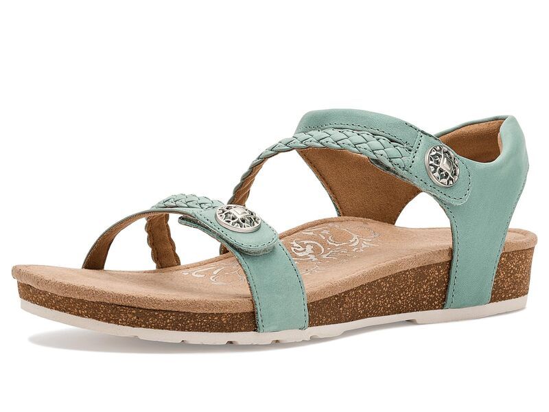 エイトレックス レディース シューズ ヒール サンダル Aetrex Jillian Braided Quarter Strap Sandalsage セージ