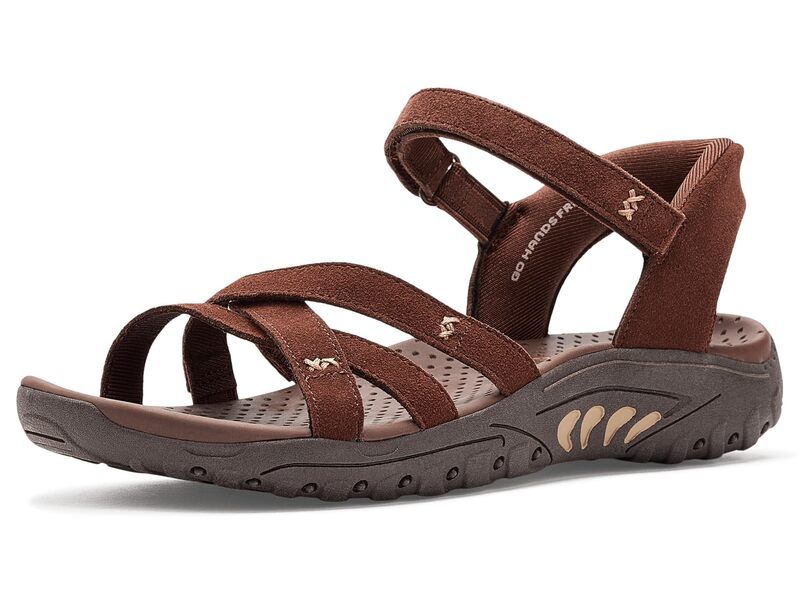 スケッチャーズ レディース シューズ サンダル SKECHERS Reggae Natural Poise Hands Free SlipIns Chocolate チョコレート