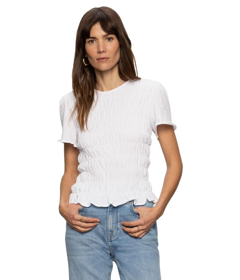 サンクチュアリー レディース トップス シャツ シャーリング Sanctuary Better Together Smocked Top White ホワイト