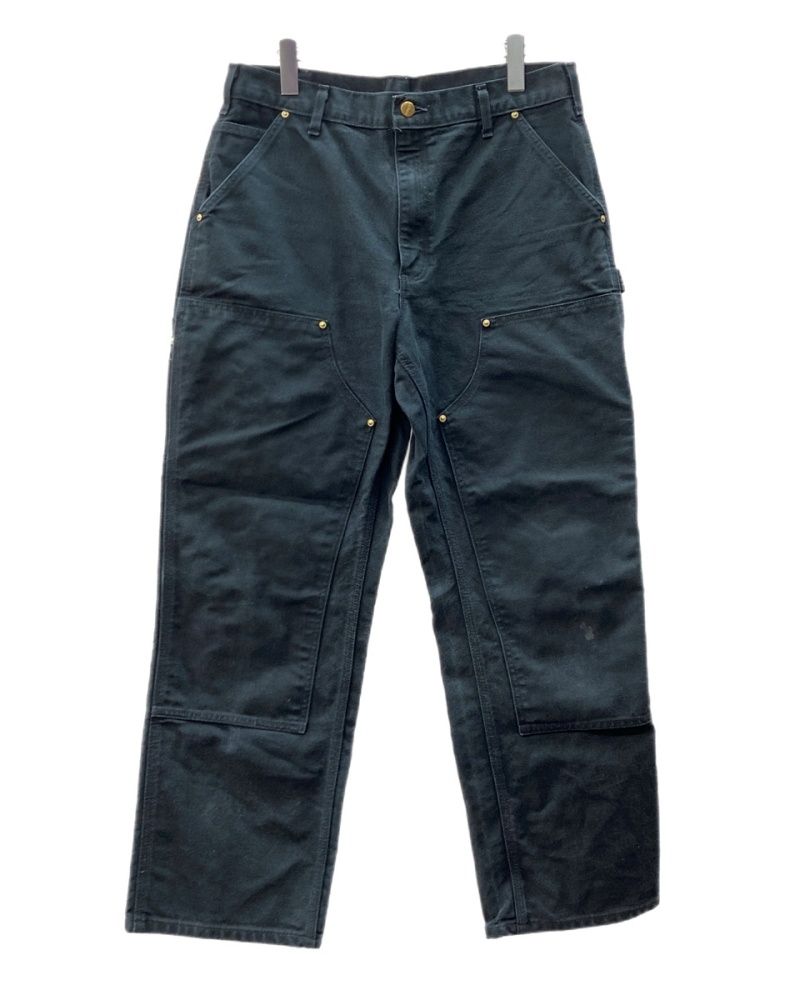 カーハート Carhartt Double Knee Painter Pants ダブル ニー ペインター パンツ ジップフライ ワーク Loose Fit 黒 ロゴ B01-M デニム ブラック サイズ34×30 104MB-540