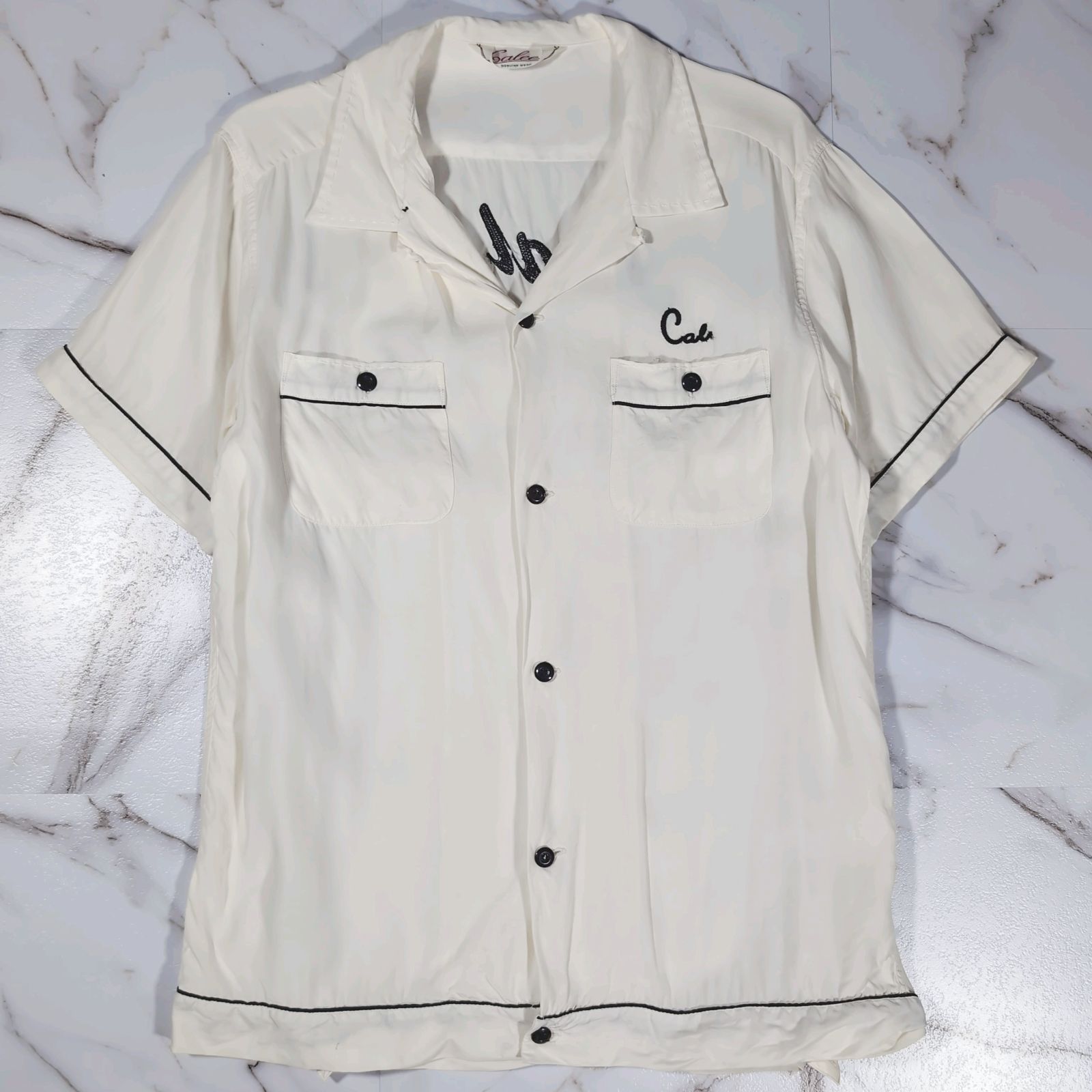 CALEE RUDE ルード レーヨン オープンカラー S/S ボーリングシャツ 