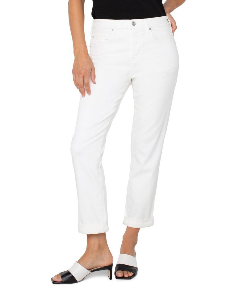 リヴァプール ロサンゼルス レディース ボトムス デニムパンツ ジーンズ Liverpoolos Angeles The Keeper Boyfriend Rolled Cuff Jeans Bright White ホワイト