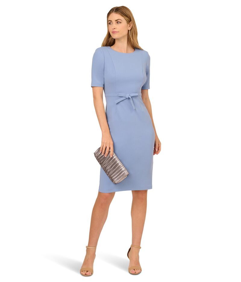 アドリアナ パペル レディース トップス ワンピース ミニ Adrianna Papell Mini Bow Front Sheath Dress French Blue ブルー