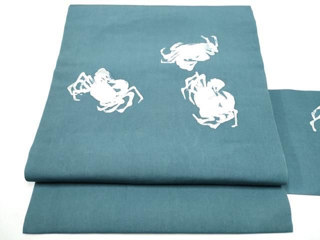 平和屋着物●九寸名古屋帯　手描き　蟹　正絹　逸品　CABG6394hy