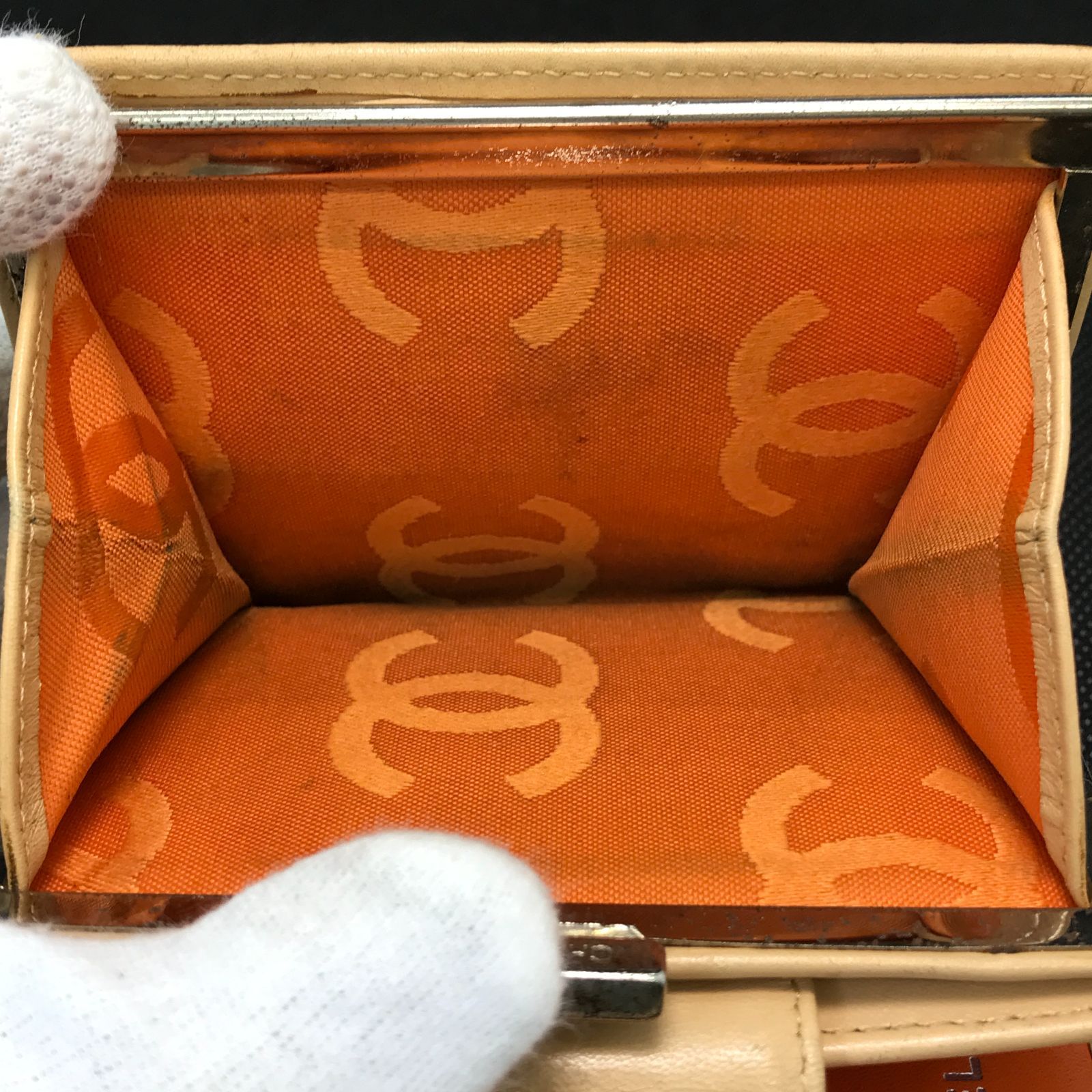 希少 CHANEL シャネル 二つ折り財布 カンボンライン マトラッセ デカ
