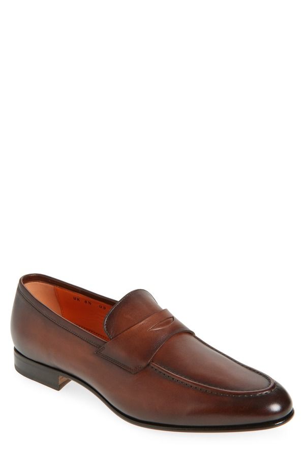 サントーニ メンズ シューズ スリッポン・ローファー Santoni Darius Penny Loafer M48 Brown ブラウン
